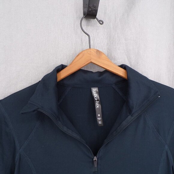 Lukka Lux Women's 1/4 Zip Long Sleeve Athletic Top - blue, M - Picture 2 of 9